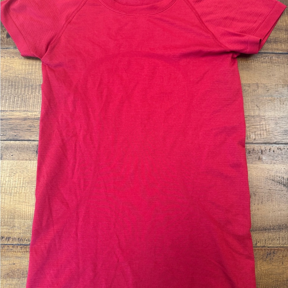 Red Lululemon Swiftly Tech Short Sleeve